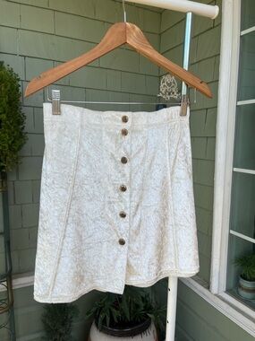 Bethany Cosentino for Urban Renewal White Crushed Velvet Skirt